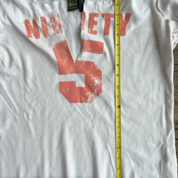 LOTUS white Sporty low cut v neck Number NINETY 5 Long Sleeve Shirt XL - Picture 6 of 7